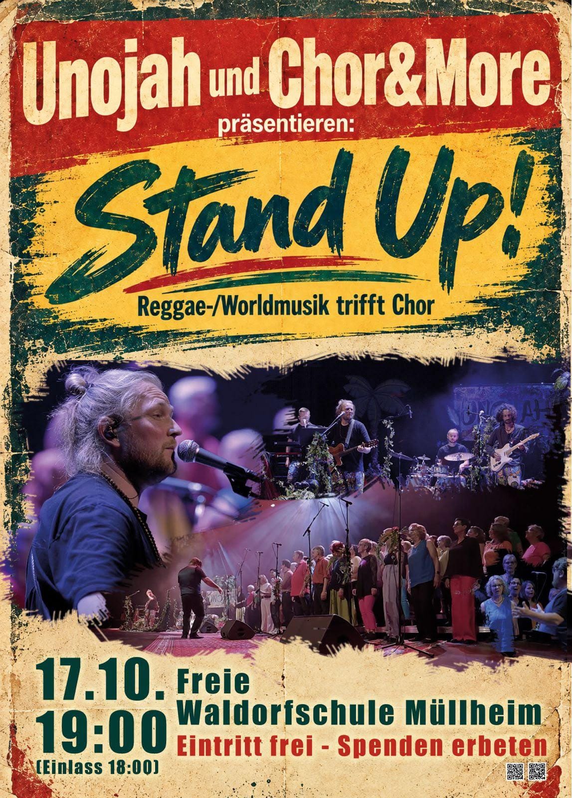 Plakat: Stand Up! Reggae-/Worldmusik trifft Chor